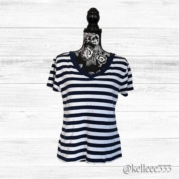 Dress Barn Tops - 💕Host Pick💕 Dress Barn Striped Short Sleeve Shirt sz XL Petite